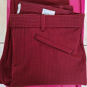 Gap Signature Skinny Ankle Pant, 10 Regular, red plaid